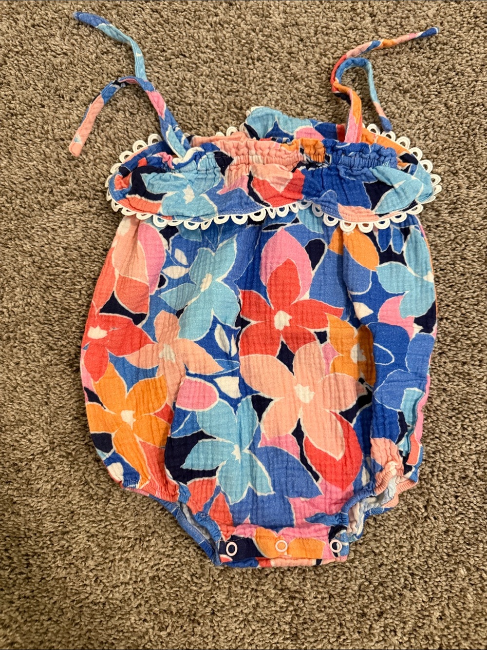 Floral Ruffle Baby Romper